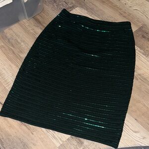 Elegant Green Striped Skirt